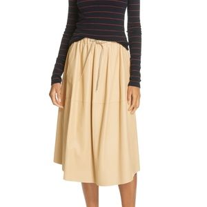 Vince Paneled Leather Skirt